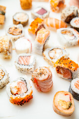 food, sushi, fish, japanese, rice, seafood, meal, dinner, plate, roll, cuisine, gourmet, salmon, asia, japan, lunch, dish, appetizer, raw, healthy, snack, cheese, bread, fresh, delicious, seaweed, mak