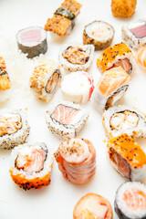 food, sushi, fish, japanese, rice, seafood, meal, dinner, plate, roll, cuisine, gourmet, salmon, asia, japan, lunch, dish, appetizer, raw, healthy, snack, cheese, bread, fresh, delicious, seaweed, mak