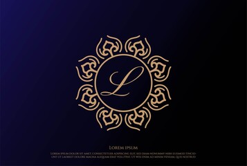 Elegant Luxury Circle Flower Pattern Mandala Logo Design Vector