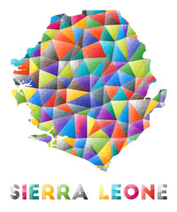 Sierra Leone - colorful low poly country shape. Multicolor geometric triangles. Modern trendy design. Vector illustration.