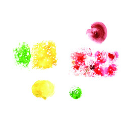Watercolor stains . vector. Green , yellow,  brown .