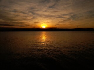 sunset over the sea