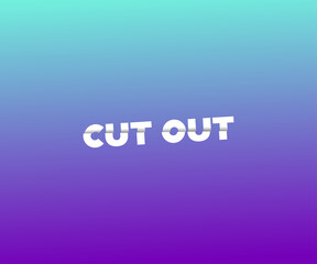 lettering cut out with the effect of halved letters