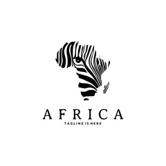 Map of Africa with Zebra Print Vector Design