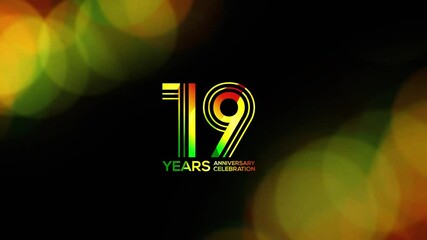Wedding or Company Party invitation Creative,  19 Years Anniversary Very beautiful colorful effect Logo Videos