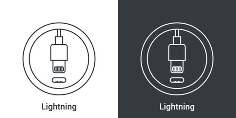 Lightning port icon. Socket sign of phone. Connectors icon. Vector illustration