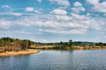 Obraz premium landscape with river and sky