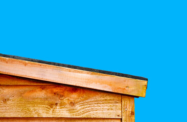 Slopping wooden shed roof