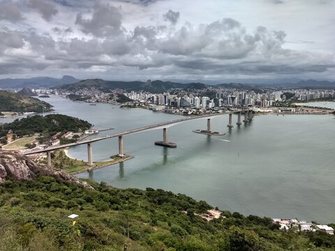 baia de Vit&oacute;ria, terceira ponte, convento da penha, morro do moreno, Espirito Santo Brasil