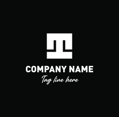"T" Company name logo with the dummy tag line. T company logo. T monogram.