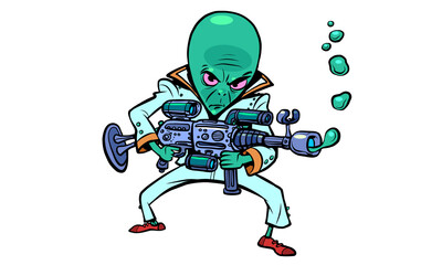 The green man is an alien evil invasion with weapons