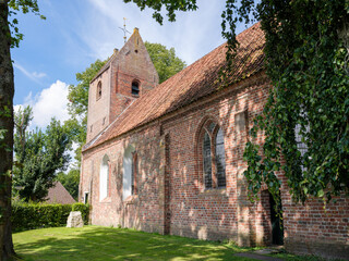 Fototapeta na wymiar Hervormde Kerk Obergum, Winsum, Groningen Province, The Netherlands