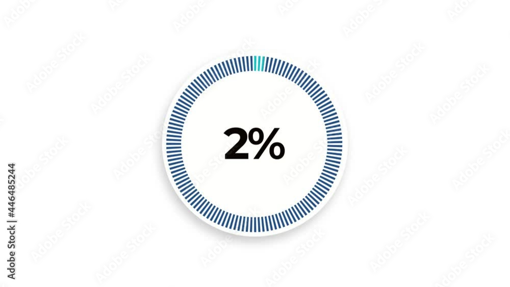Poster infographics circular graph animation counting 0 to 50 percentage. loading blue circle animation. 4k