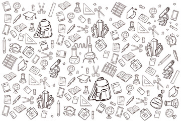 School background. Hand drawn vector.