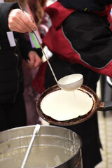 street cooking of pancakes