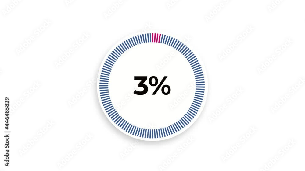 Poster infographics circular graph animation counting 0 to 75 percentage. loading pink circle animation. 4k
