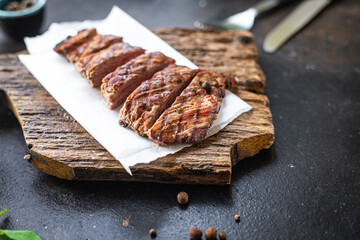 steak meat grill beef grilled barbecue on the table, healthy meal snack copy space food background rustic 