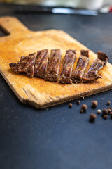 steak meat grill beef grilled barbecue on the table, healthy meal snack copy space food background rustic 