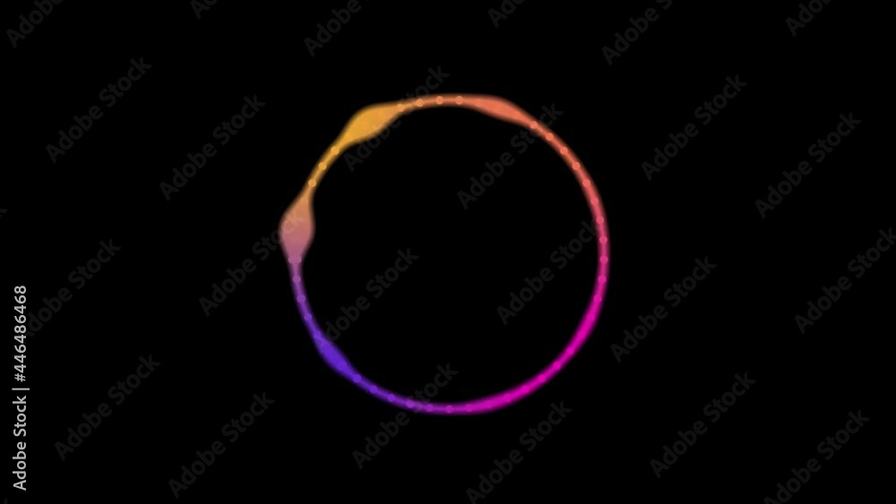 Poster color animation of a circle of waveform audio with progress bar. reactive audio spectrum waveform vi