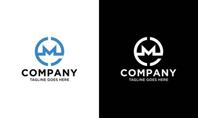 Abstract linked monogram letter EM logo design vector for business company