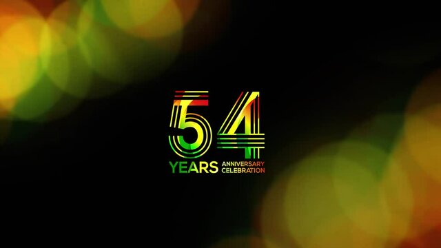 Wedding or Company Party invitation Creative,  54 Years Anniversary Very beautiful colorful effect Logo Videos