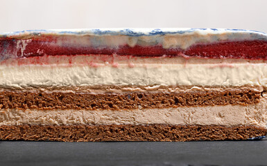 Cross-section of mousse cake