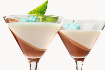 Panna cotta - traditional italian cream dessert in a glass