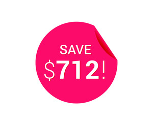 Save $712 us dollars sticker