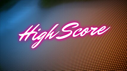 Animation of high score text over colorful background - Powered by Adobe