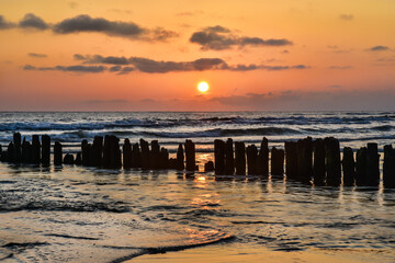 Fototapeta premium beautiful sunrise at the Baltic Sea, holiday landscape 
