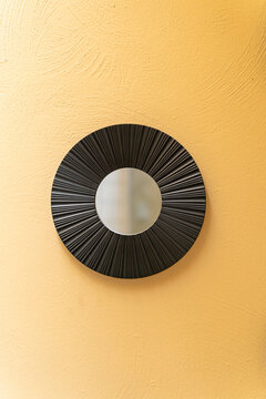 Decorative Round Mirror, Black Wall Mount, Home Decor 