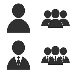 People icon set in trendy flat style. Persons symbol infographics website design, logo, app, isolated