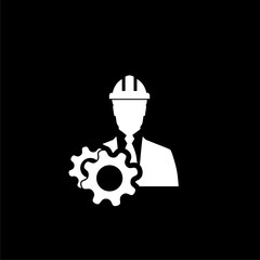 Engineer icon isolated on dark background