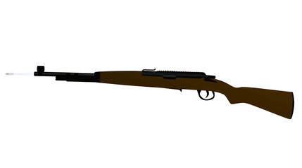 Retro wooden shotgun. vector illustration