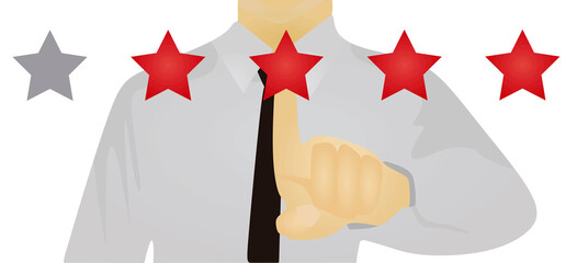 Hand click on stars to rate. vector