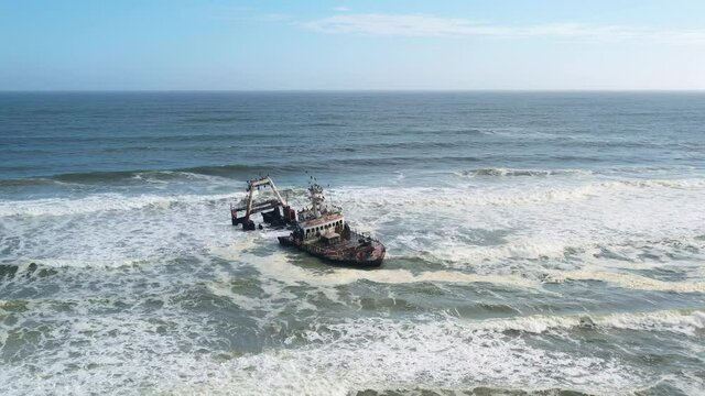 The shipwreck in the Atlantic ocean