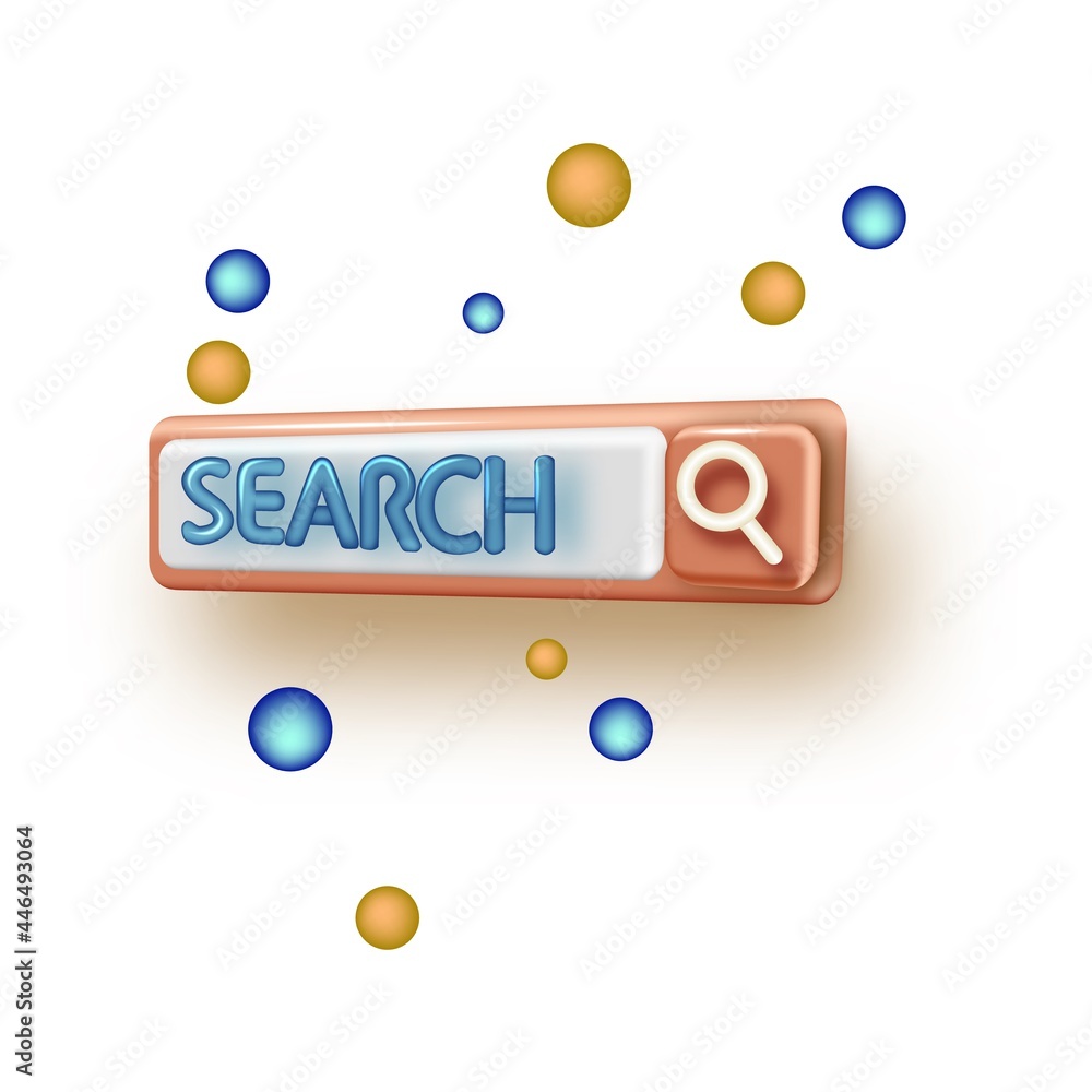 Poster search bar design element in the 3d style. search bar for ui.