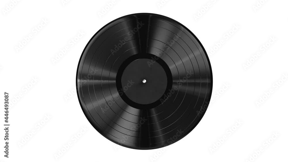 Aufkleber realistic seamless looping 3d animation of the black label vinyl record isolated on white rendered i
