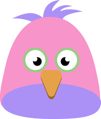 cute illustration of an owl a green bird