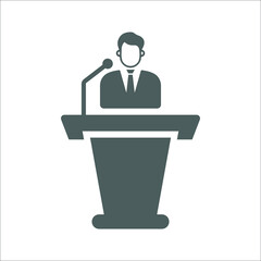 Lecture icon. Gray vector graphics.