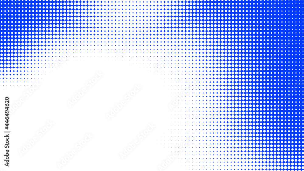 Aufkleber dots halftone white blue color pattern gradient texture with technology digital background. dots pop