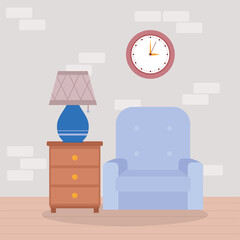 livingroom with lilac sofa