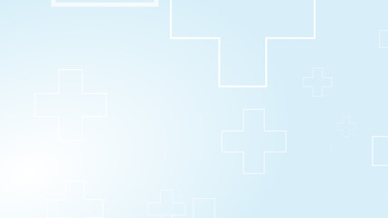 Abstract medical white blue cross pattern background.