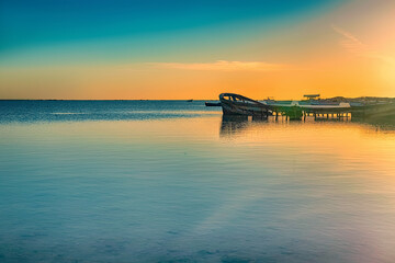 Wonderful views of the Mediterranean coast at sunrise.