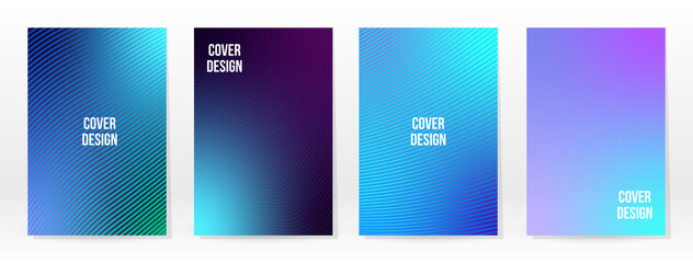 Minimal Poster. Pastel Soft. Blue Gradient Set.