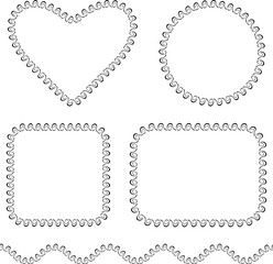 Set of various decorative vector borders from drawn vintage design element