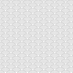 Seamless pattern black and white wave Japanese style. Illustration abstract background.