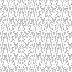 Seamless pattern black and white wave Japanese style. Illustration abstract background. Vector EPS10.