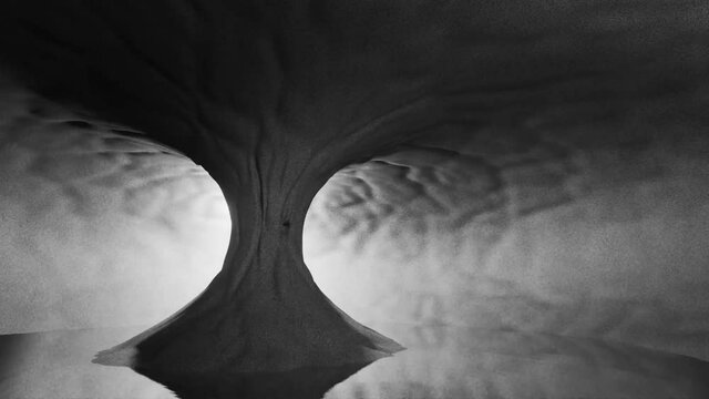 3d animation. The snake crawls up and down the cave vaults. Rotation of the image 360 degrees.