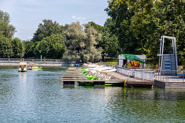 Boat pier for renting boats and catamarans